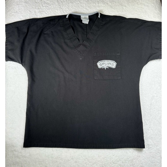 NBA Tops - San Antonio Spurs NBA Scrub Top Black Short Sleeve See Photos for Measurements‎